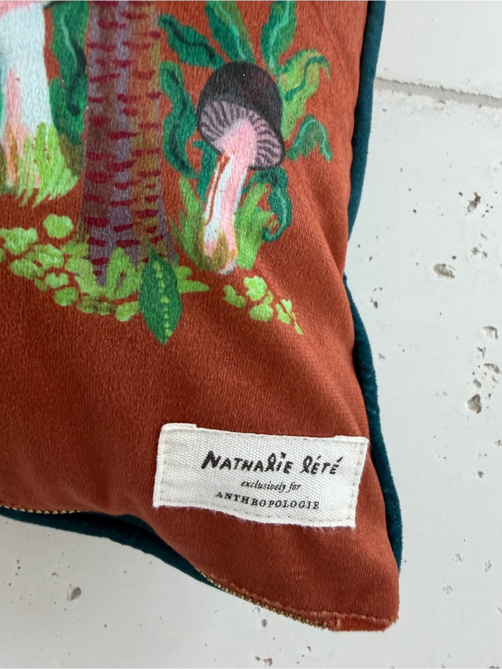 Nathalie Lete for Anthropologie Embroidered Velvet Cushion - Picture 5 of 5